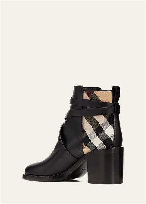 Burberry Pryle Equestrian Horse Check Ankle Booties